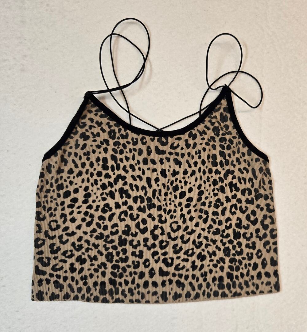 No Boundaries Y2K Crop Top Camisole Animal Print 90s Aesthetic Indy Grunge Large